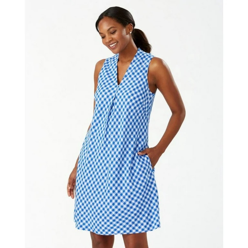 Tommy Bahama Bonita gingham blue Dress M